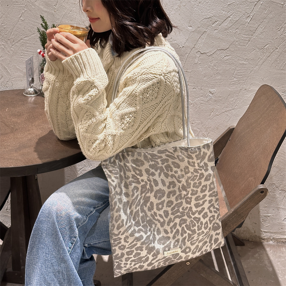 Women Bags Grey - Silver Grey Casual Leopard Print Single