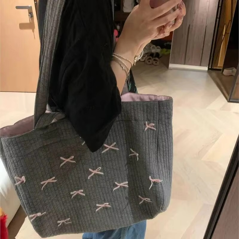 Women Bags Grey - Large Capacity Grey Tote Women Handbag