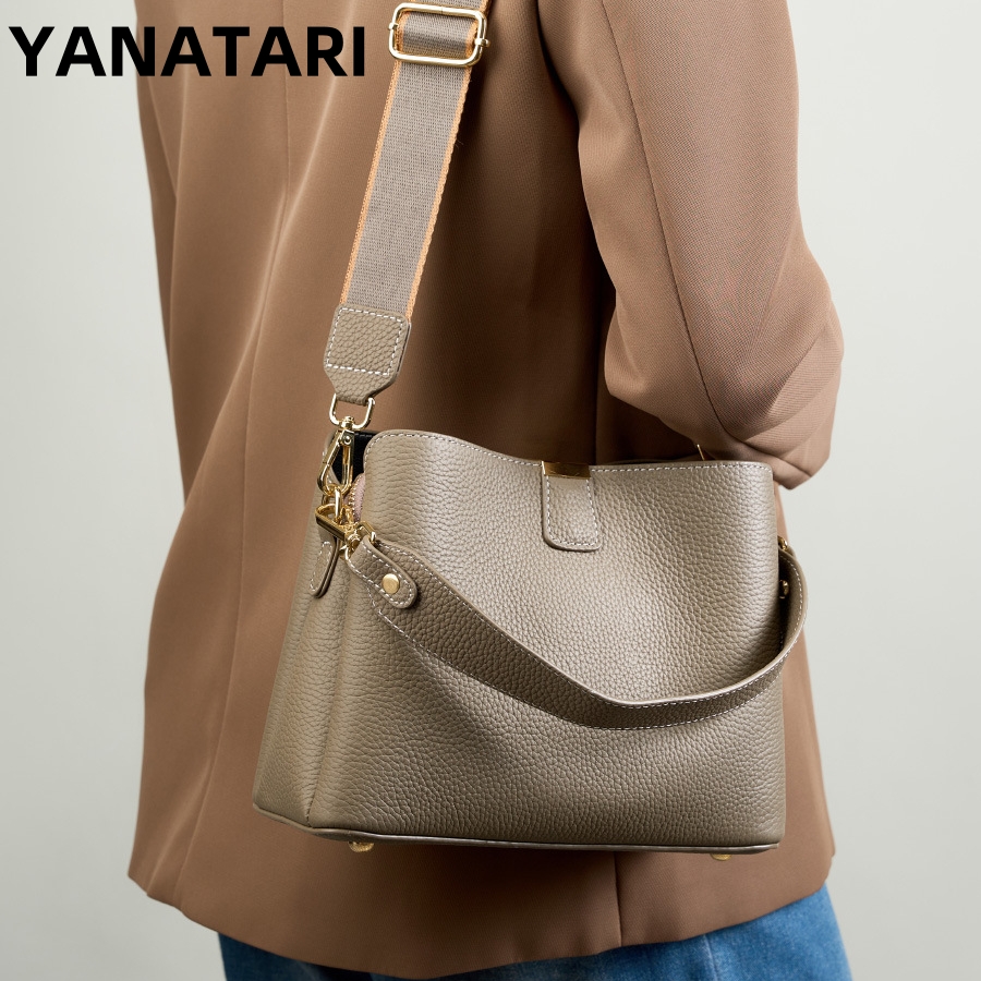Women Bags Grey - YANATARI Genuine Leather Woman Bag Shoulder