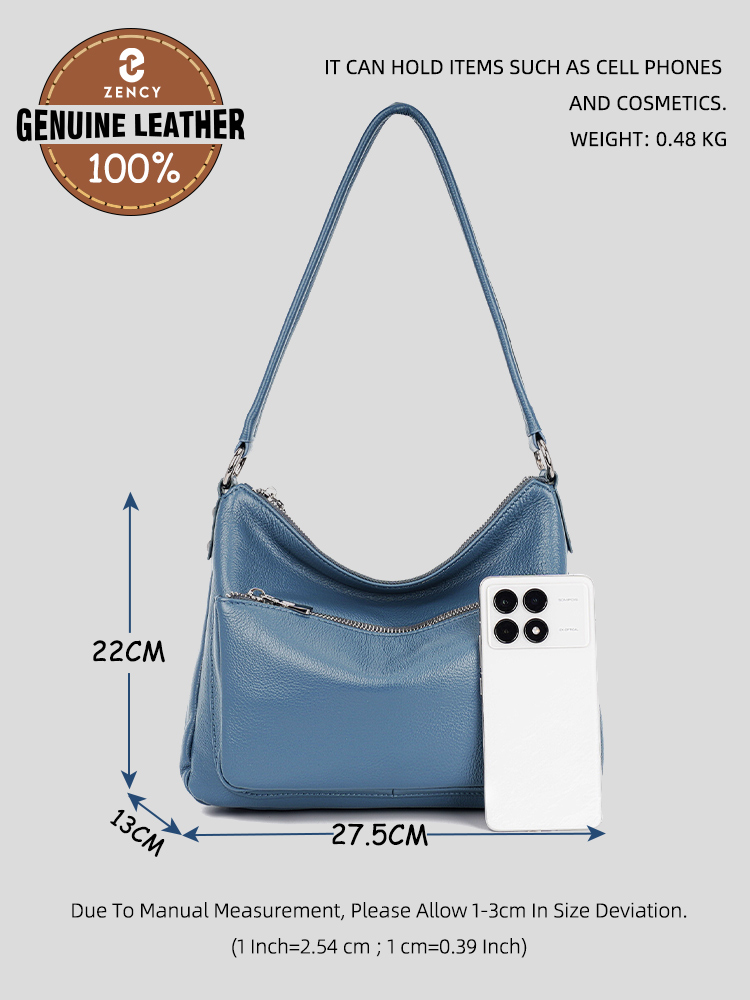 Zency Cowhide Leather Handbag  - Women Bags Grey review and price