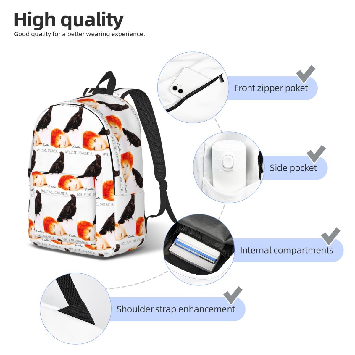 Mylene Farmer Backpack Daypack - Women Bags Farmers review and price