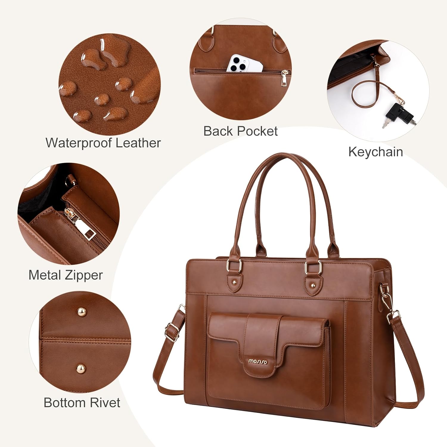 MOSISO Laptop Tote Bag for Wom - Women Bags With Laptop Compartment review and price