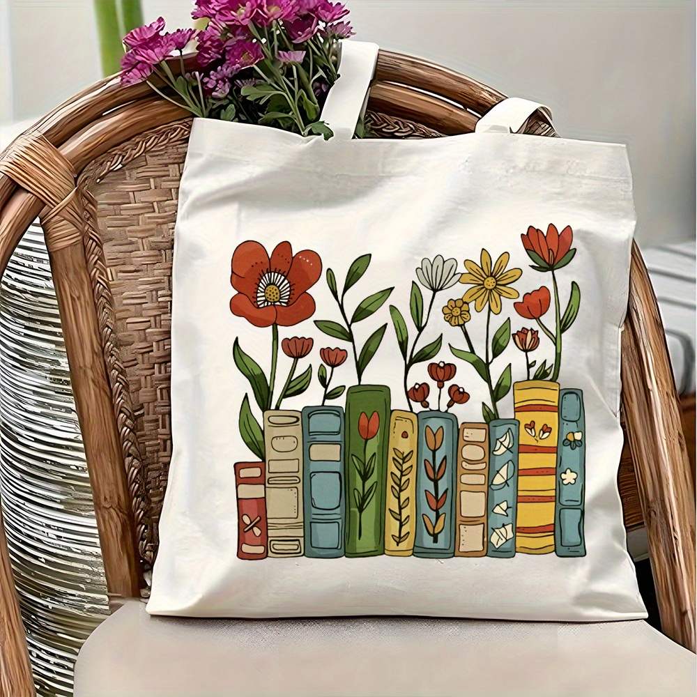 Tote Bag with Bookshelf Print, - Women Hand Bags For Office review and price