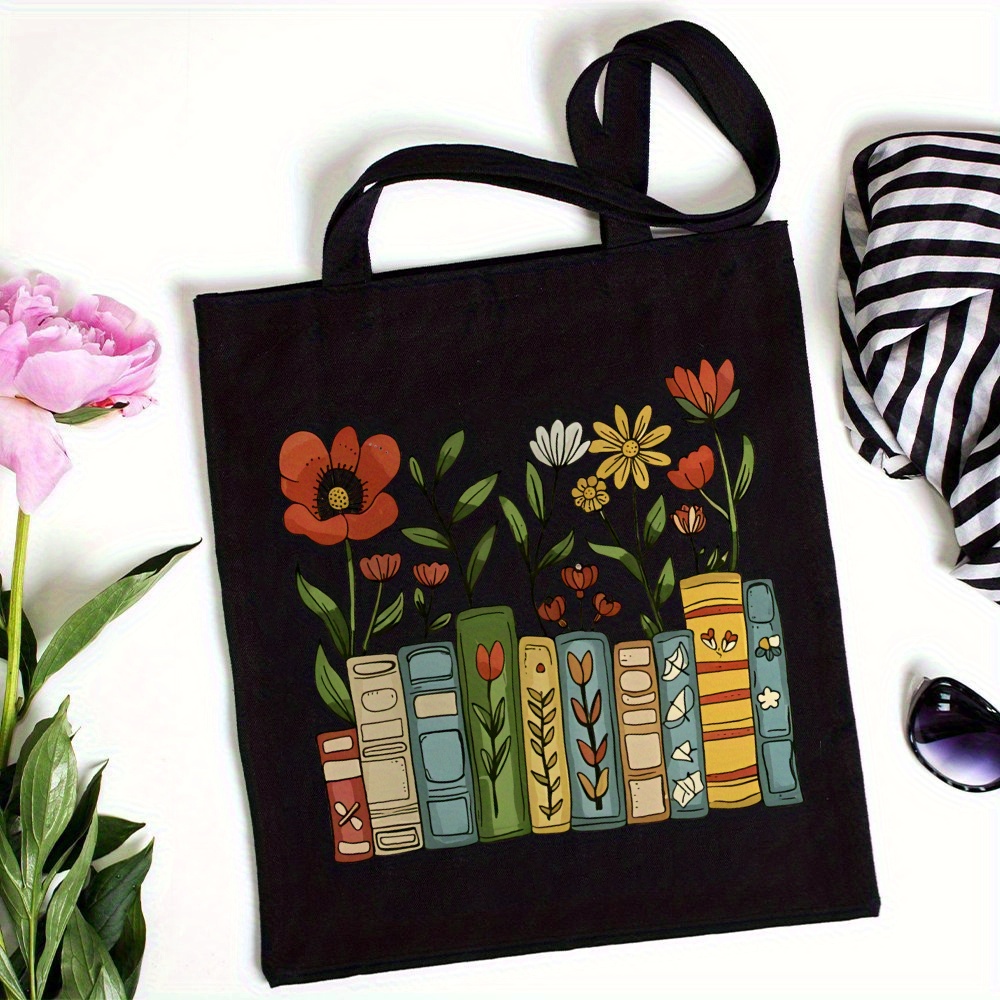 Tote Bag with Bookshelf Print, - Women Hand Bags For Office review and price