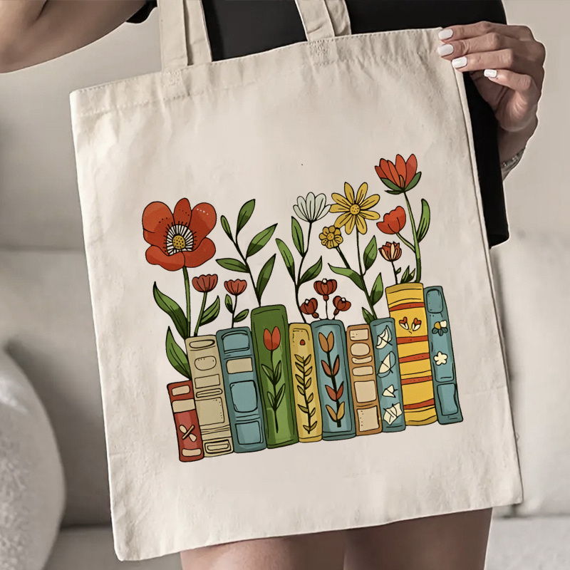 Tote Bag with Bookshelf Print, - Women Hand Bags For Office review and price