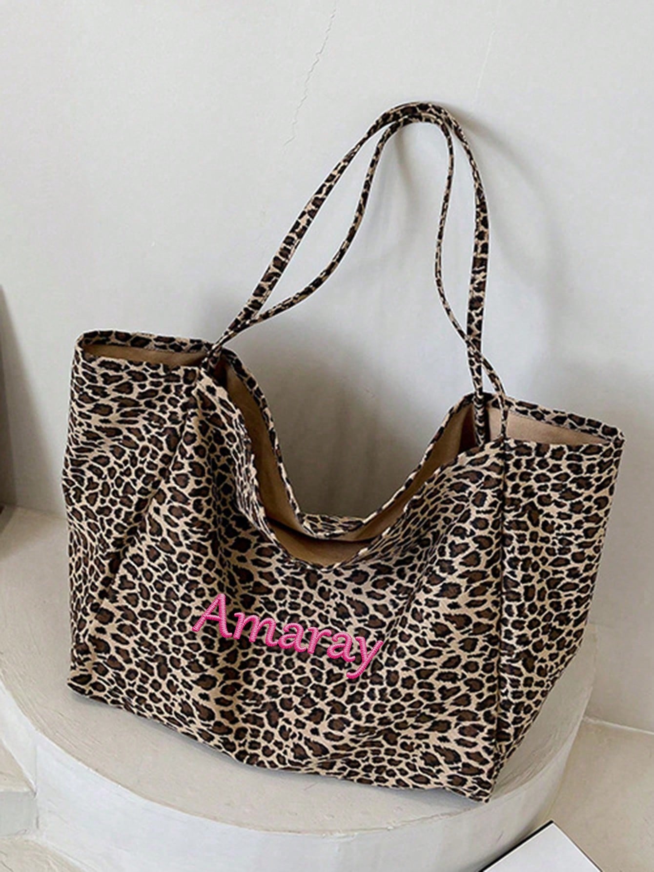 Custom Name Leopard Print Tote - Women Bags Name review and price