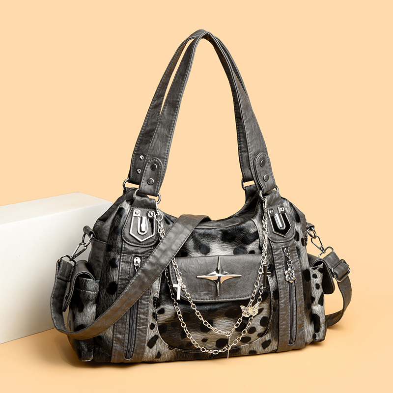 Grey Leopard Print Hangbag Cro - Women Bags Grey review and price