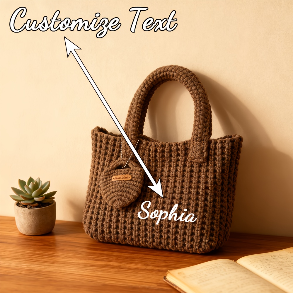 Custom Name Knitted Tote Bag W - Women Bags Name review and price